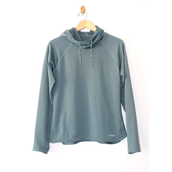 SIMMS Women's Heavyweight Baselayer Hooded Size LG Avalon Teal comfortable - Picture 9 of 11